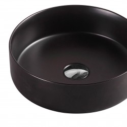 355*355*120mm Bathroom Round Above Counter Matt Black Ceramic Wash Basin 355*355*120mm Bathroom Round Above Counter Matt Black Ceramic Wash Basin
